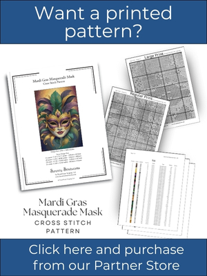 Mardi Gras Masquerade Mask Cross Stitch Pattern