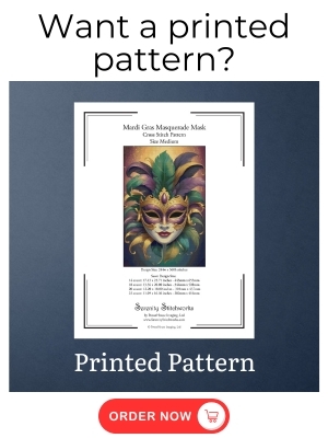 Mardi Gras Masquerade Mask Cross Stitch Pattern