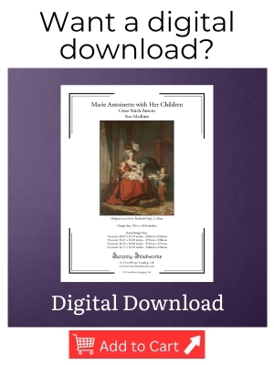 Marie Antoinette and Her Children Cross Stitch Pattern - Elizabeth Vigee le Brun - Digital Download