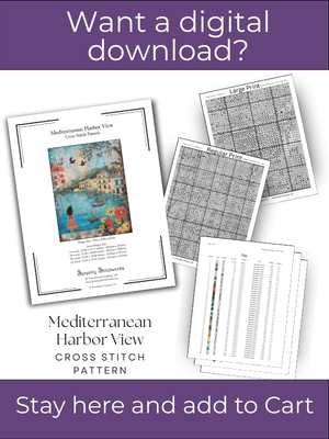 Mediterranean Harbor View Cross Stitch Pattern
