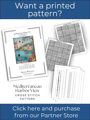 Mediterranean Harbor View Cross Stitch Pattern