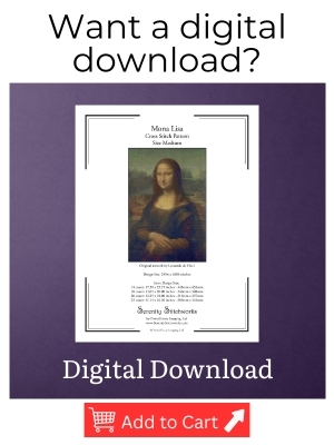 Mona Lisa Cross Stitch Pattern - Leonardo da Vinci - Digital Download