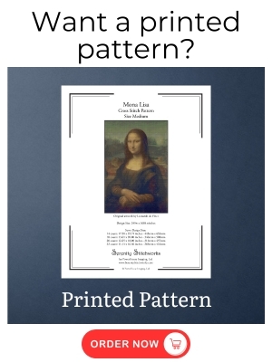 Mona Lisa Cross Stitch Pattern - Leonardo da Vinci - Printed Pattern