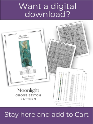 Moonlight Cross Stitch Pattern &ndash; Alphonse Mucha