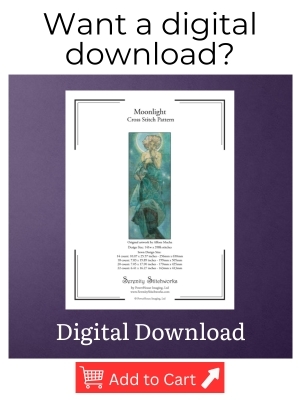 Moonlight Cross Stitch Pattern – Alphonse Mucha