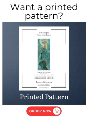 Moonlight Cross Stitch Pattern – Alphonse Mucha