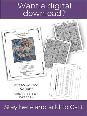 Moscow, Red Square Cross Stitch Pattern - Wassily Kandinsky