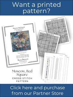 Moscow, Red Square Cross Stitch Pattern - Wassily Kandinsky