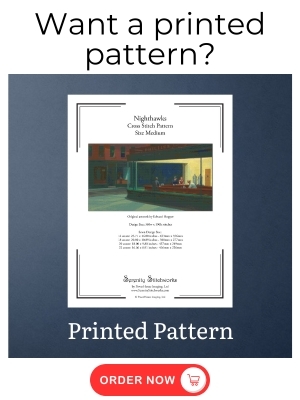 Nighthawks Cross Stitch Pattern - Edward Hopper - Printed Pattern
