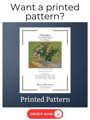 Oleanders Cross Stitch Pattern - Vincent van Gogh