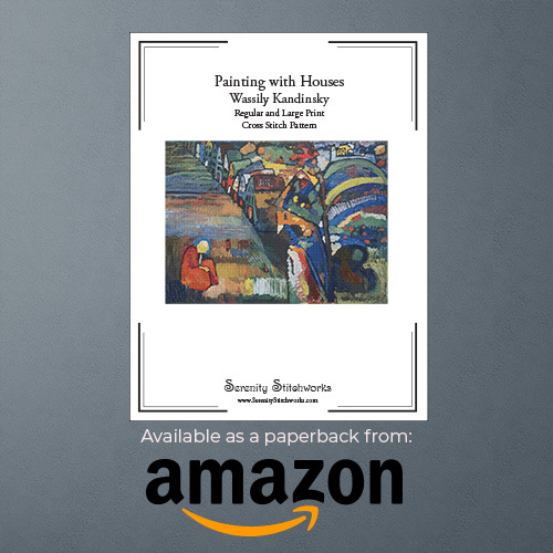 Painting with Houses Cross Stitch Pattern Book - Kandinsky