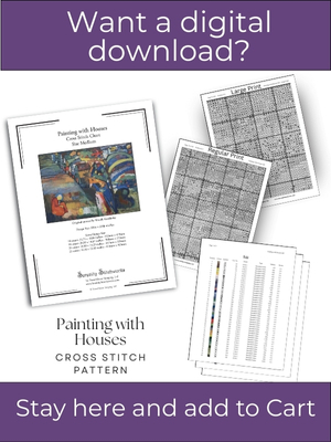 Painting with Houses Cross Stitch Pattern – Wassily Kandinsky