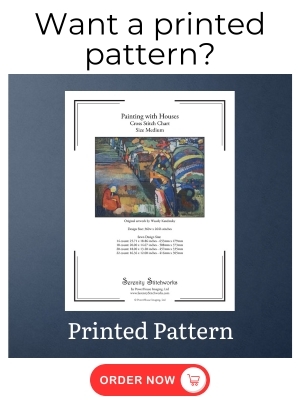 Painting with Houses Cross Stitch Pattern - Wassily Kandinsky