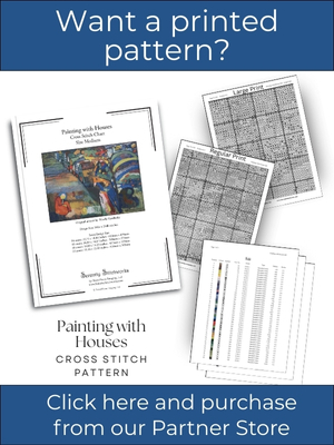 Painting with Houses Cross Stitch Pattern – Wassily Kandinsky