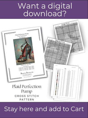 Plaid Perfection Pump Cross Stitch Pattern