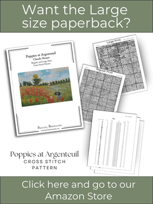 Poppies at Argenteuil Cross Stitch Pattern &ndash; Claude Monet