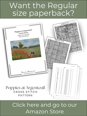Poppies at Argenteuil Cross Stitch Pattern &ndash; Claude Monet