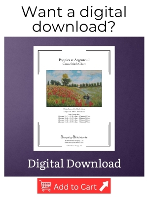 Poppies at Argenteuil Cross Stitch Pattern – Claude Monet