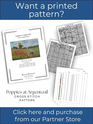 Poppies at Argenteuil Cross Stitch Pattern &ndash; Claude Monet