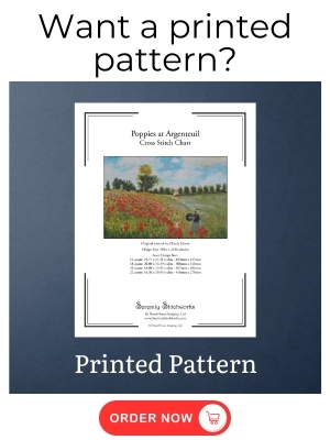 Poppies at Argenteuil Cross Stitch Pattern – Claude Monet