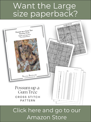 Possum up a Gum Tree Cross Stitch Pattern &ndash; Marianne North