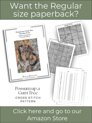 Possum up a Gum Tree Cross Stitch Pattern &ndash; Marianne North