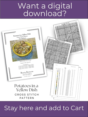 Potatoes in a Yellow Dish Cross Stitch Pattern – Vincent van Gogh