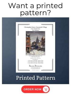 Christopher Street, Greenwich Village Cross Stitch Pattern - Printed Pattern