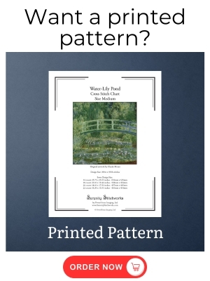 Water-Lily Pond Cross Stitch Pattern – Claude Monet - Printed Pattern