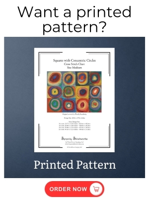 Squares with Concentric Circles Cross Stitch Pattern - Wassily Kandinsky- Printed Pattern