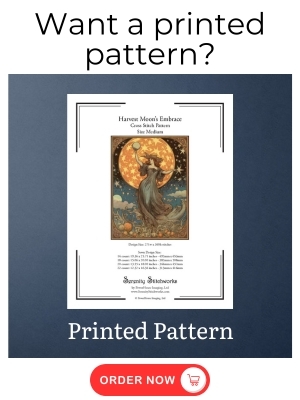 Harvest Moon's Embrace Cross Stitch Pattern - Printed Pattern
