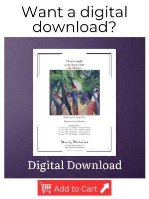 Promenade Cross Stitch Pattern - August Macke - Digital Download