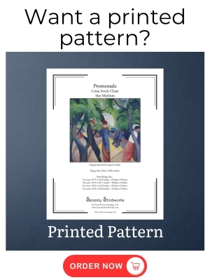 Promenade Cross Stitch Pattern - August Macke - Printed Pattern
