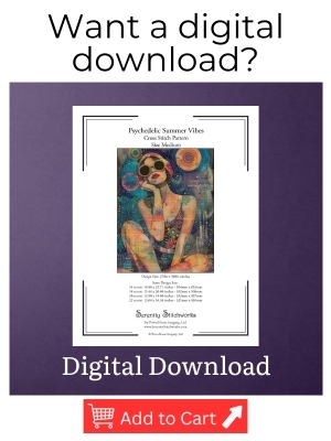 Psychedelic Summer Vibes Cross Stitch Pattern - Digital