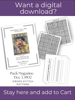Puck Magazine - Christmas 1902 Cross Stitch Pattern