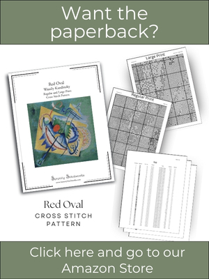 Red Oval Cross Stitch Pattern &ndash; Wassily Kandinsky