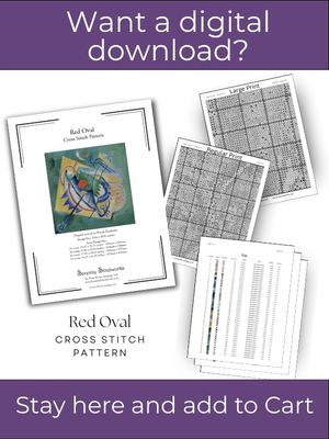 Red Oval Cross Stitch Pattern &ndash; Wassily Kandinsky