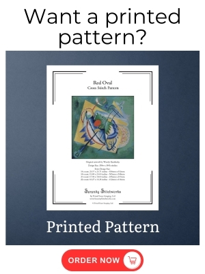 Red Oval Cross Stitch Pattern – Wassily Kandinsky