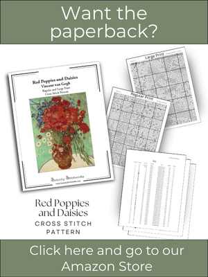 Red Poppies and Daisies Cross Stitch Pattern - Vincent van Gogh