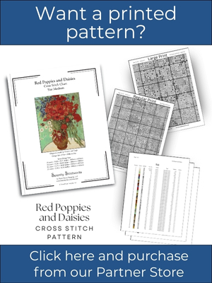 Red Poppies and Daisies Cross Stitch Pattern - Vincent van Gogh