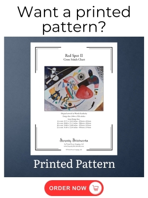 Red Spot II Cross Stitch Pattern – Wassily Kandinsky