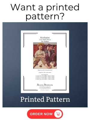 Retribution Cross Stitch Pattern - Norman Rockwell - Printed Pattern
