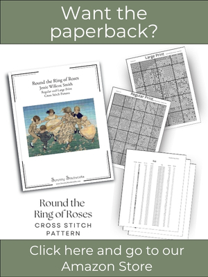 Round the Ring of Roses Cross Stitch Pattern - Jessie Willcox Smith