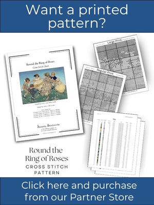 Round the Ring of Roses Cross Stitch Pattern - Jessie Willcox Smith