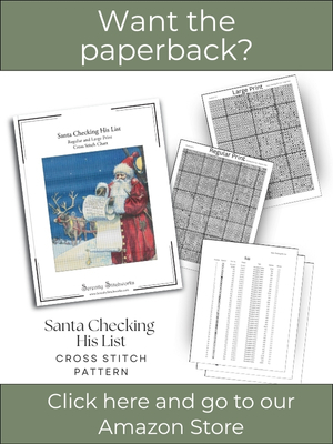Santa Checking His List Cross Stitch Pattern
