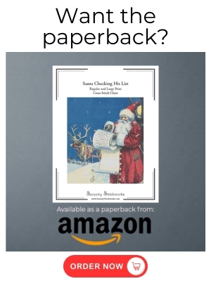 Santa Checking His List Cross Stitch Pattern