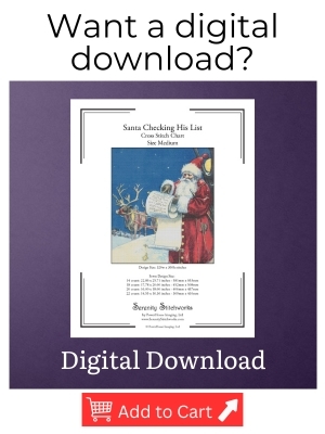 Santa Checking His List Cross Stitch Pattern