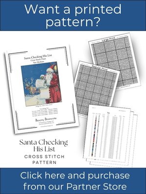 Santa Checking His List Cross Stitch Pattern