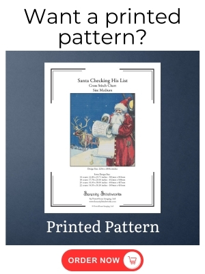 Santa Checking His List Cross Stitch Pattern