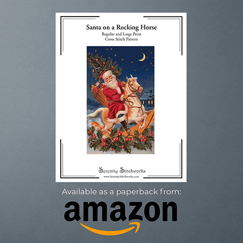 Santa on a Rocking Horse Cross Stitch Pattern Book